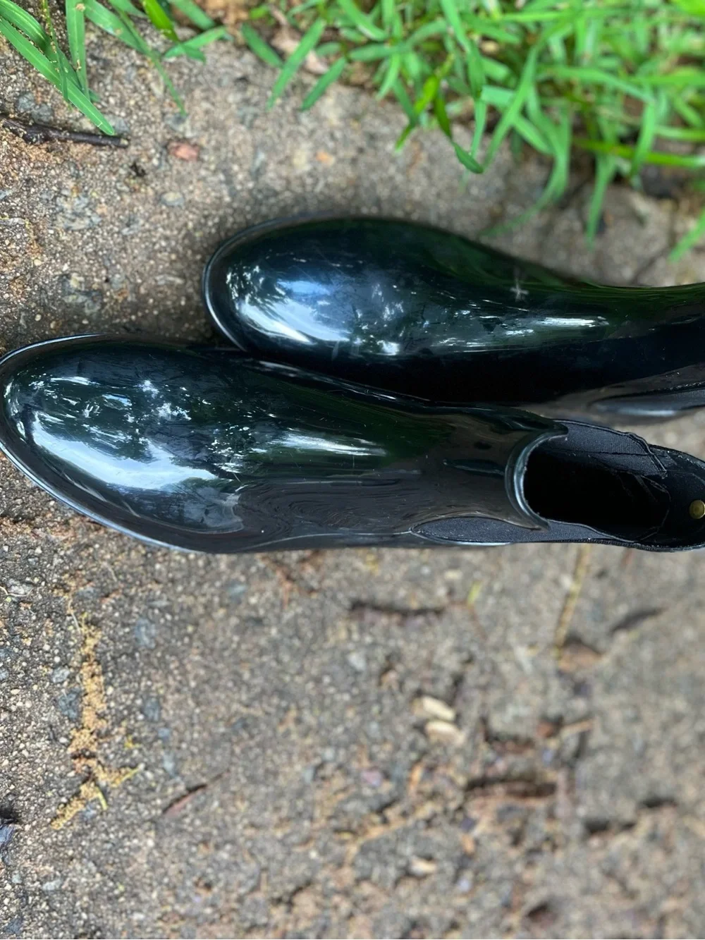 Sam Edelman Black Gloss Chelsea Rain Boots 10
